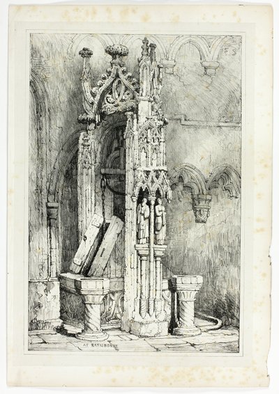ラティスボンヌにて、フランドルとドイツで描かれたスケッチのファクシミリより 作： Samuel Prout