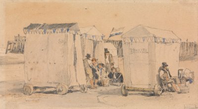 ビーチの入浴テント、オーステンデ 作： Samuel Prout