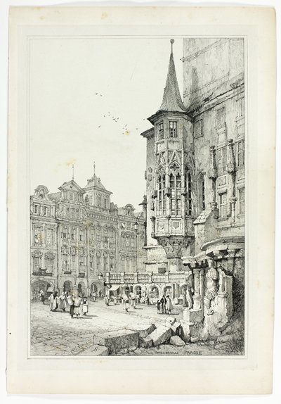 市庁舎、プラハ 作： Samuel Prout
