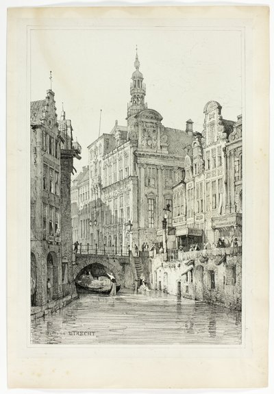 ホテル・デ・ヴィル、ユトレヒト（フランドルとドイツで描いたスケッチの複製より 作： Samuel Prout