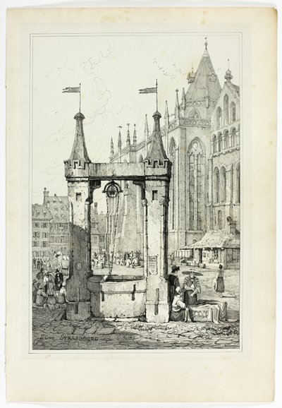 ストラスブールのサン・オメル、フランドルとドイツで描いたスケッチのファクシミリより 作： Samuel Prout