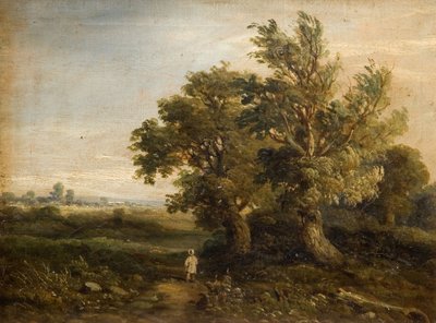 木との風景、1863。 作： Samuel Restell Lines