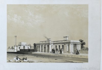 マスボロー駅 1840年頃 （紙に彩色リトグラフ） 作： Samuel Russell