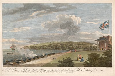 パブのブロック ハウスからのマウント エッジカムの眺め。 1755年。 作： Samuel Scott
