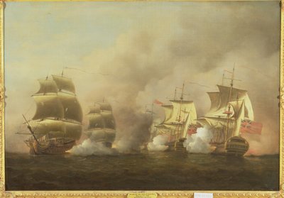 グッドホープ岬沖での行動、3月9日 作： Samuel Scott