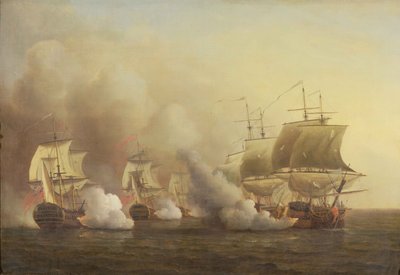 1757年3月9日、喜望峰からの行動 作： Samuel Scott
