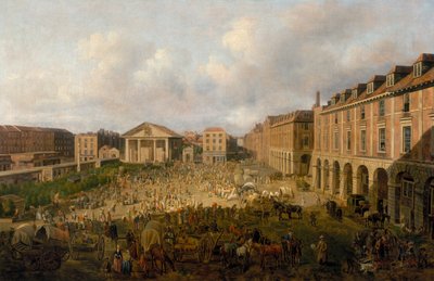 「コベントガーデン広場と市場」、c1755 作： Samuel Scott