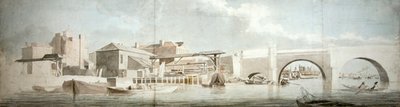 ウェストミンスター橋、サリー側 （鉛筆、ペン＆インク、水彩、紙） 作： Samuel Scott