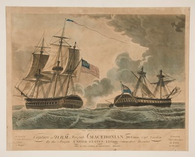 H. B. M. フリゲート艦マケドニアの拿捕?アメリカ合衆国 作： Samuel Seymour