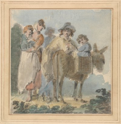 ロバと農民の家族 作： Samuel Shelley