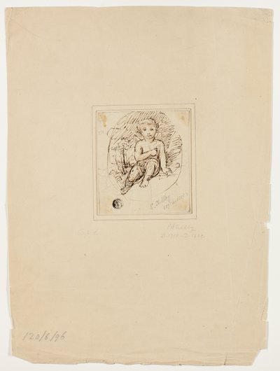 座るキューピッド 作： Samuel Shelley