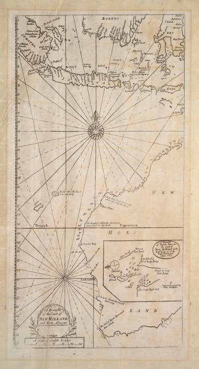 ニューホランドと隣接する地域の海岸吃水図 作： Samuel Thornton