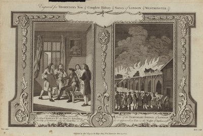 1666年と1758年のロンドン火災 作： Samuel Wale