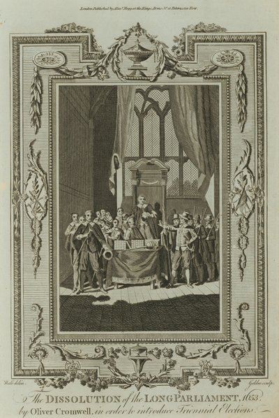 オリバー・クロムウェルによるロングパーラメントの解散（1653年）（彫刻 作： Samuel Wale