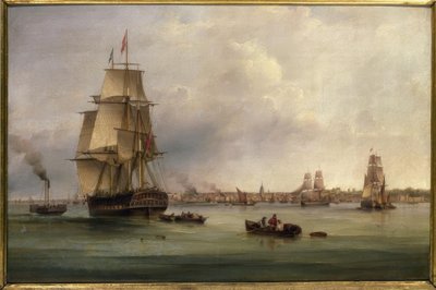 サミュエルウォルターズ、テムズ川- 19世紀の絵画 作： Samuel Walters
