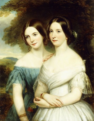 二人の姉妹の肖像、1856 作： Samuel West
