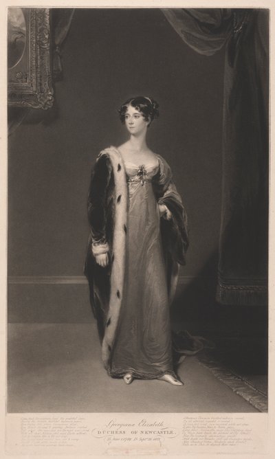 ニューカッスル公爵夫人ジョージアナ・エリザベス 作： Samuel William Reynolds
