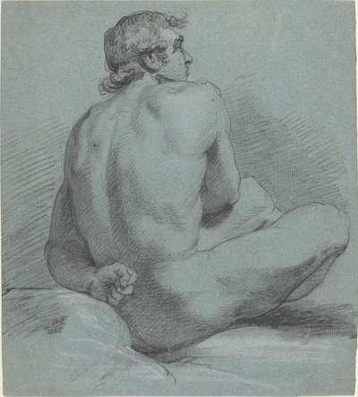 着席男性ヌード 作： Samuel Woodforde