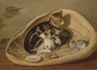 かごの中の子猫と猫、1797 作： Samuel de Wilde