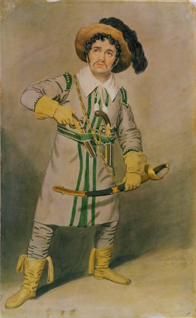 ジョージスミス（1777-1836）は、Drury Lane Theatre、1816-17のWHアーノルドによる「The Woodman&39;s Hut」のシャンプットとして 作： Samuel de Wilde