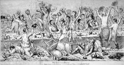 「改革派の晩餐会」、1809 年 作： Samuel de Wilde