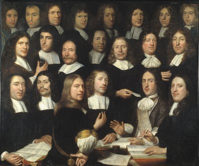 ドルドレヒトのミント マスターのグループ ポートレート (Portrait de groupe des maitres et des Officers de la monnaie de Dordrecht) - Peinture de Samuel Dirksz van Hoogstraten (1627-1678) - 1674 - キャンバスに油彩 - 139.5x166 - ドルドレヒト博物館 作： Samuel van Hoogstraten