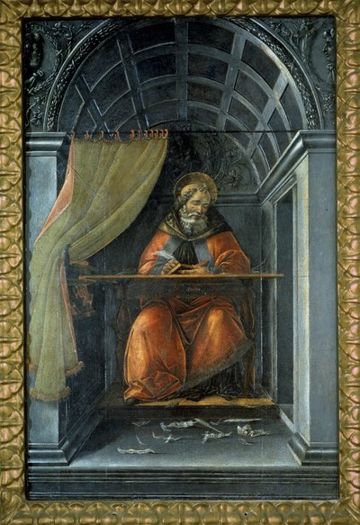 独房での聖アウグスティヌス 作： Sandro (1444/5 1510) Botticelli