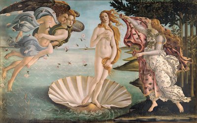 ヴィーナスの誕生、1485年頃（キャンバス上のテンペラ） 作： Sandro Botticelli