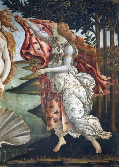 ヴィーナスの誕生 (部分) - キャンバスにテンペラ 作： Sandro Botticelli