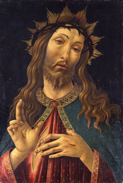 Jesus Christ le redempteur" Peinture de Alessandro di Mariano dei Filipepi dit Sandro Botticelli (1445-1510) 1500 Bergame.Galleria dell