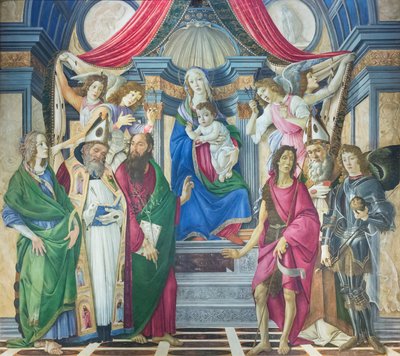 マドンナとチャイルドが聖人と共に即位 作： Sandro Botticelli