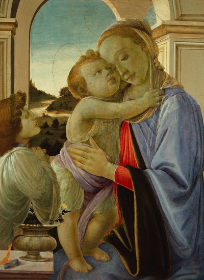 天使を慕う聖母子 1468年頃 テンペラ・パネル 作： Sandro (1444/5 1510) Botticelli