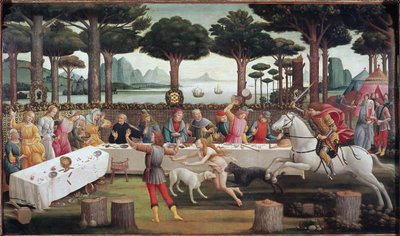 森の中の晩餐会ナスタージオ・デッリ・オネスティの物語』第3場 作： Sandro Botticelli