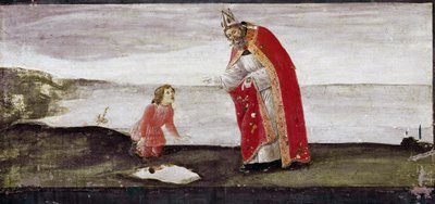 聖アウグスティヌスの幻影、聖バルナバ祭壇画の細部（木にテンペラ 作： Sandro Botticelli
