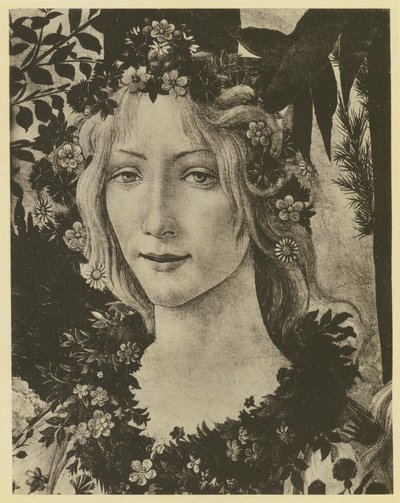 ボッティチェリ：春、細部（白黒写真） 作： Sandro (after) Botticelli