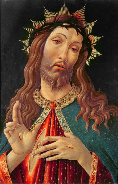 Ecce Homo、またはThe Redeemer、c.1474（パネル上のテンペラ） 作： Sandro (attr. to) Botticelli