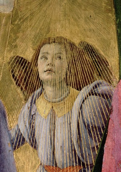 天使、聖母の戴冠式、1488-90年頃のテンペラ、44363のパネルの詳細 作： Sandro Botticelli