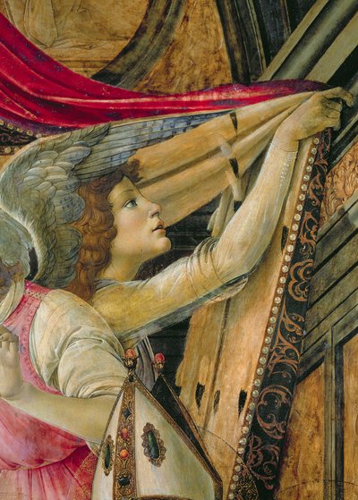 サンバルナバの祭壇画から天使の詳細 作： Sandro Botticelli