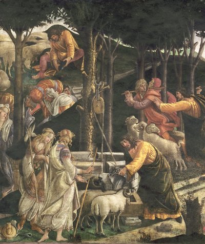 モーセの青春の詳細、システィーナ礼拝堂、1481年のフレスコ画も参照80051 作： Sandro Botticelli