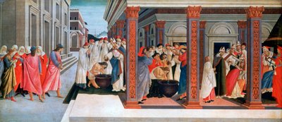 聖ゼノビウス、c1500の初期の生活からの4つのシーン 作： Sandro Botticelli