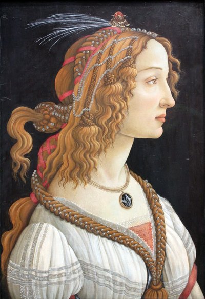 理想化された貴婦人の肖像（ニンフとしてのシモネッタ・ヴェスプッチの肖像） 作： Sandro Botticelli
