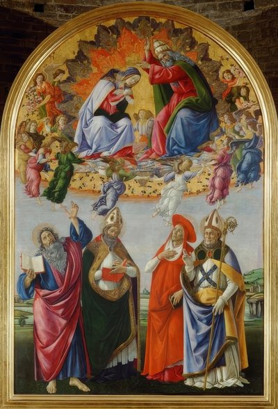 4人の聖人とマリアの戴冠式 作： Sandro Botticelli