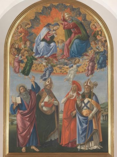 4人の聖人とマリアの戴冠式 作： Sandro Botticelli