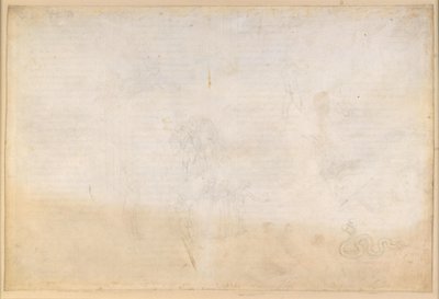 『神曲』、煉獄篇第8歌。前煉獄、中層：怠惰な君主たちの谷；蛇による誘惑；ニーノ・ヴィスコンティおよびクラード・マラスピナとの対話 作： Sandro Botticelli