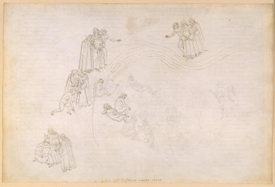 『神曲』、煉獄篇第7歌。前煉獄、中圏：怠惰な君主たちの谷 作： Sandro Botticelli