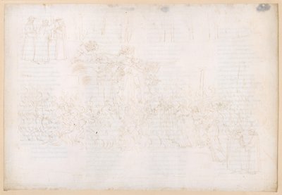 『神曲』、煉獄篇第27歌。地上の楽園への昇天：火の中を通り抜ける道；地上の楽園の階段での夢；ダンテの戴冠 作： Sandro Botticelli