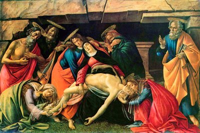 死んだキリストへの嘆き」、1490年～1492年。 作： Sandro Botticelli
