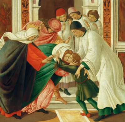 人生と奇跡d。聖ゼノビウス（死者を起こす） 作： Sandro Botticelli