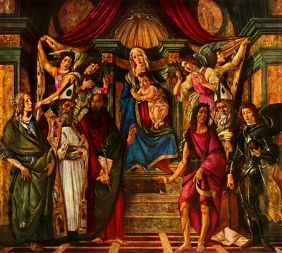 マドンナがシックスセインツに即位、1483年、1937年。 作： Sandro Botticelli