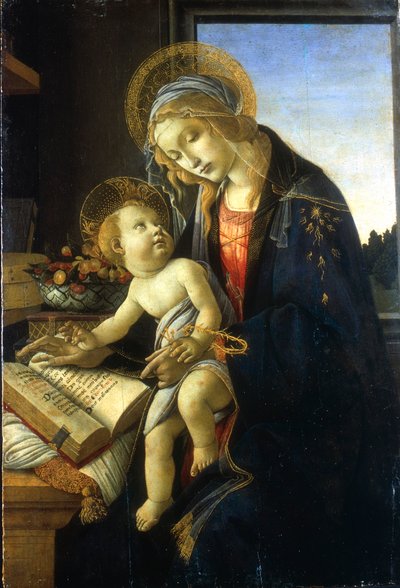 マドンナと本の子マドンナ、1483年。 作： Sandro Botticelli
